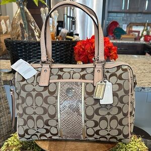 Coach Brown and Tan Satchel